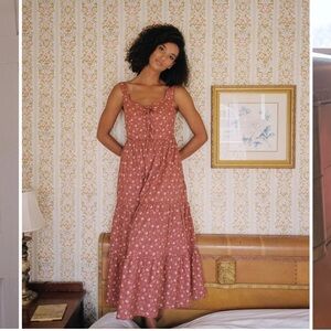 Christy Dawn. The Adele Dress. Oat Straw Red. M.